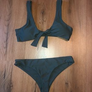 Green tie bikini. Never worn. Size small